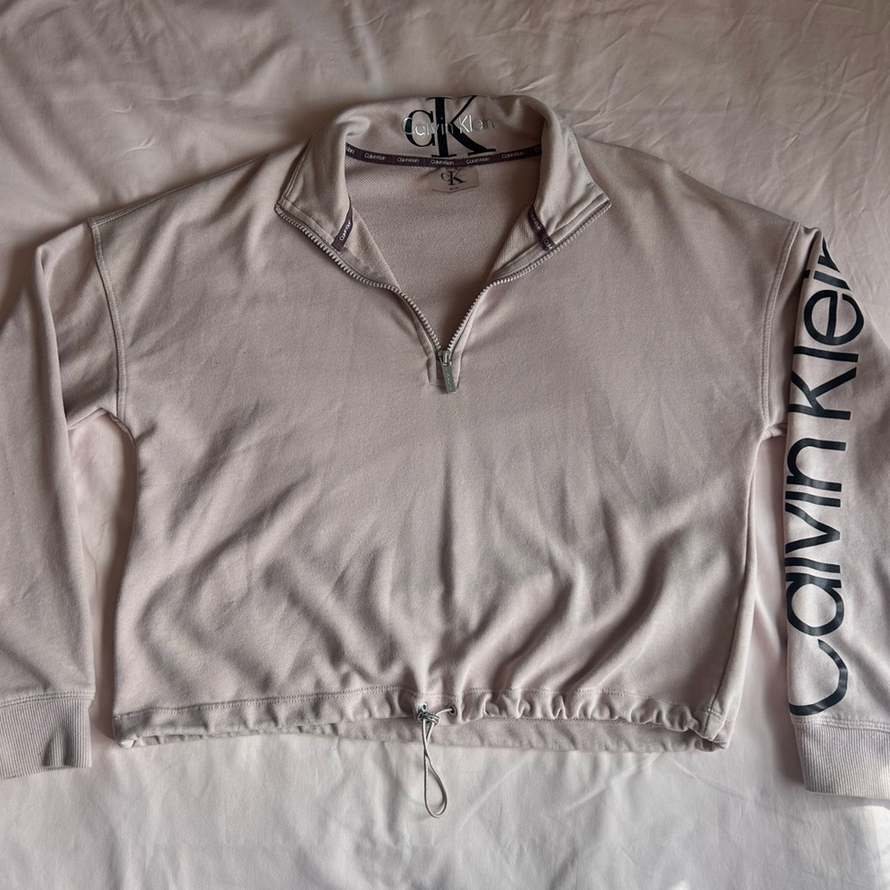 Calvin Klein Pink Quarter-Zip Pullover – Size M
